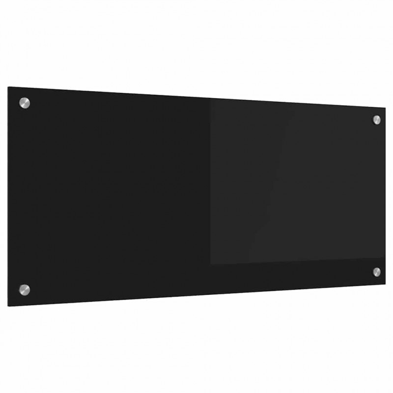 Panel kuchenny Czarny 90 x 40 cm szkło hartowane
