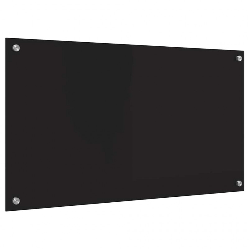 Panel kuchenny Czarny 90 x 50 cm szkło hartowane
