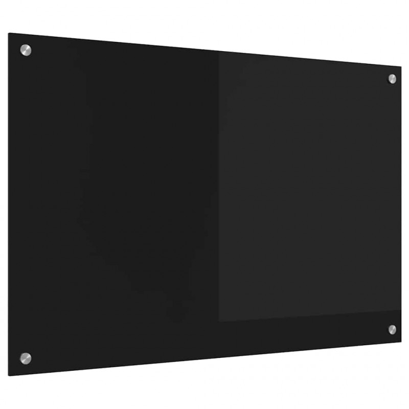 Panel kuchenny Czarny 90 x 60 cm szkło hartowane