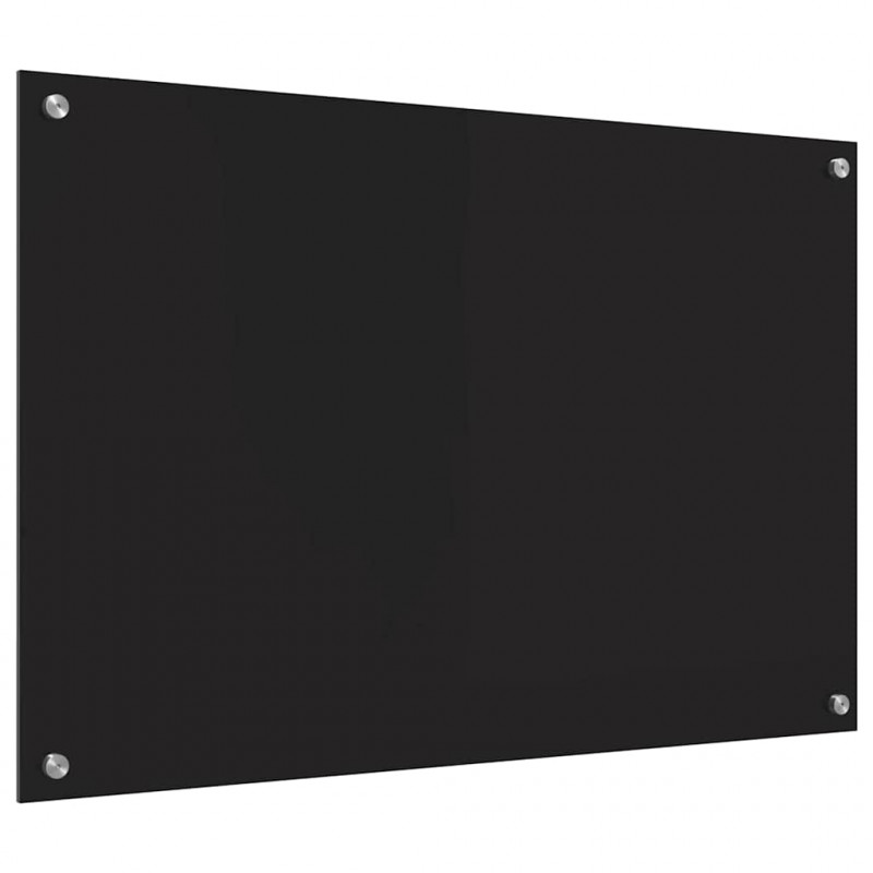 Panel kuchenny Czarny 90 x 60 cm szkło hartowane