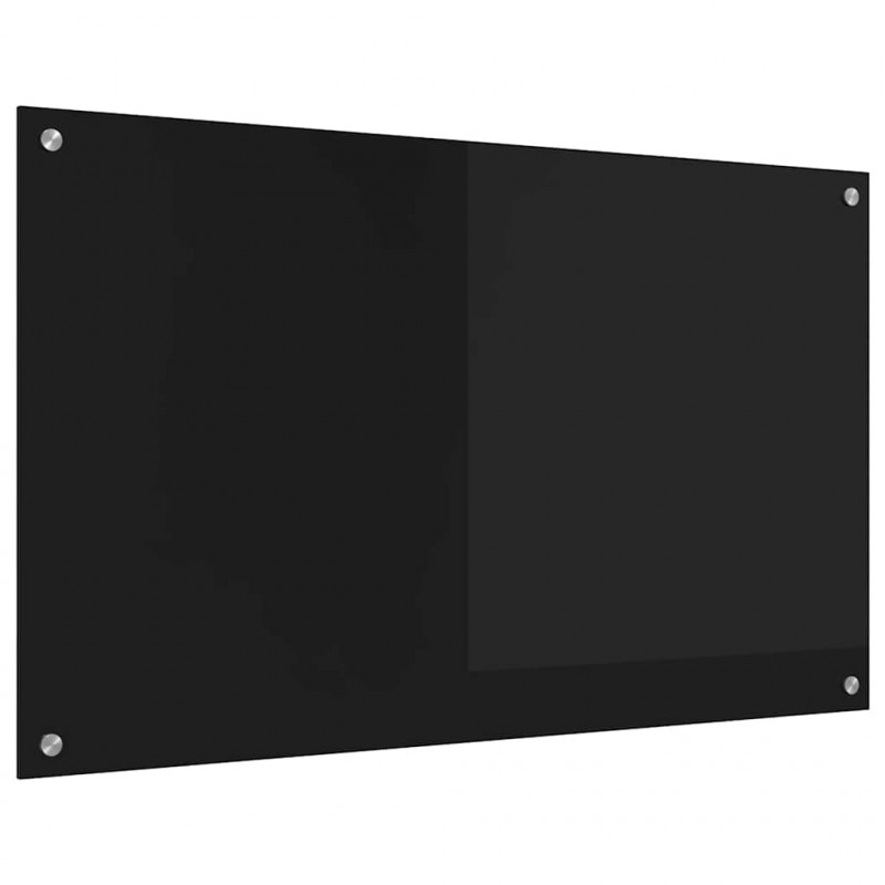Panel kuchenny Czarny 100 x 60 cm szkło hartowane