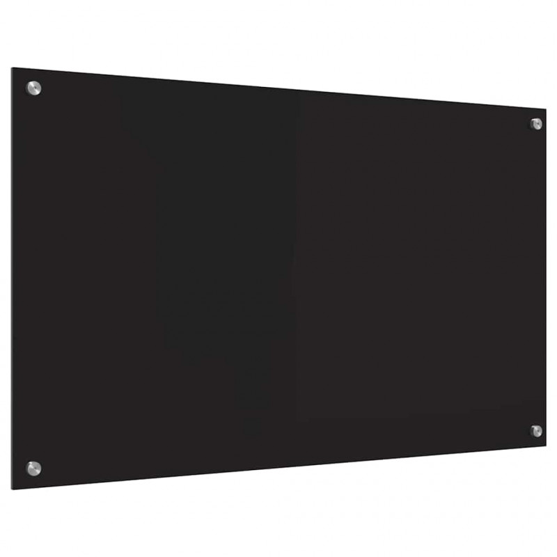 Panel kuchenny Czarny 100 x 60 cm szkło hartowane