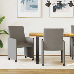 Krzesełka jadalne na kółkach 2 pcs Jasnoszary 57 x 66 x 94 cm