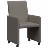 Krzesełka jadalne na kółkach 2 pcs Jasnoszary 57 x 66 x 94 cm