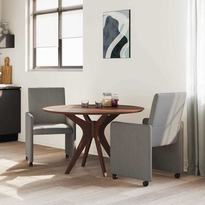 Krzesełka jadalne na kółkach 2 pcs Jasnoszary 57 x 66 x 94 cm