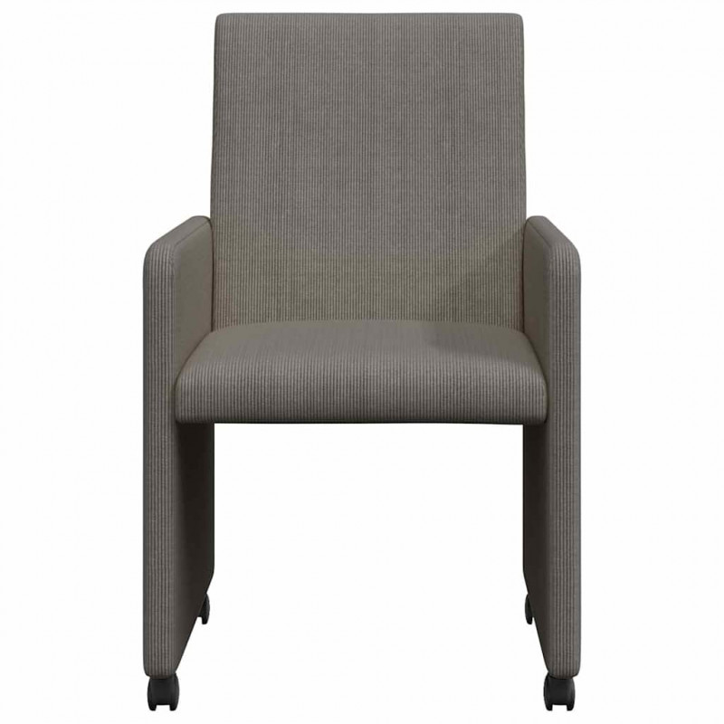 Krzesełka jadalne na kółkach 2 pcs Jasnoszary 57 x 66 x 94 cm