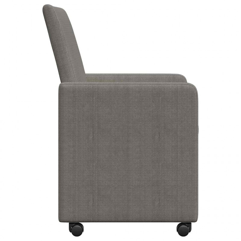 Krzesełka jadalne na kółkach 2 pcs Jasnoszary 57 x 66 x 94 cm
