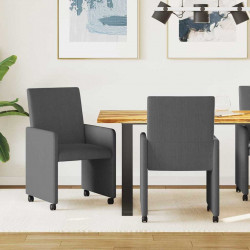 Krzesełka jadalne na kółkach 2 pcs ciemno szary 57 x 66 x 94 cm