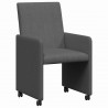 Krzesełka jadalne na kółkach 2 pcs ciemno szary 57 x 66 x 94 cm