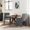 Krzesełka jadalne na kółkach 2 pcs ciemno szary 57 x 66 x 94 cm