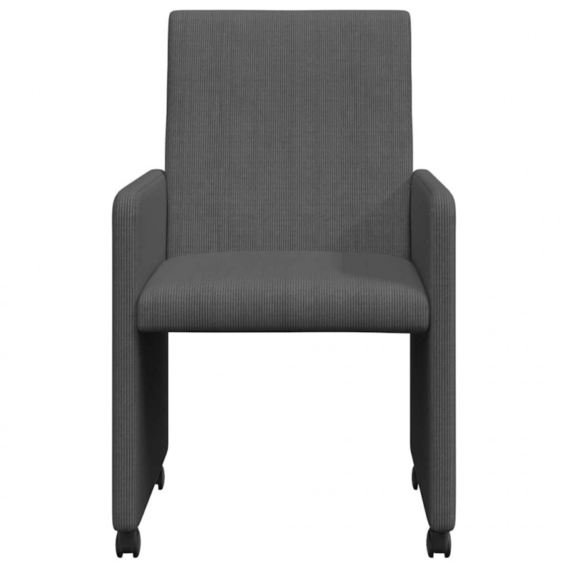 Krzesełka jadalne na kółkach 2 pcs ciemno szary 57 x 66 x 94 cm