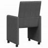 Krzesełka jadalne na kółkach 2 pcs ciemno szary 57 x 66 x 94 cm
