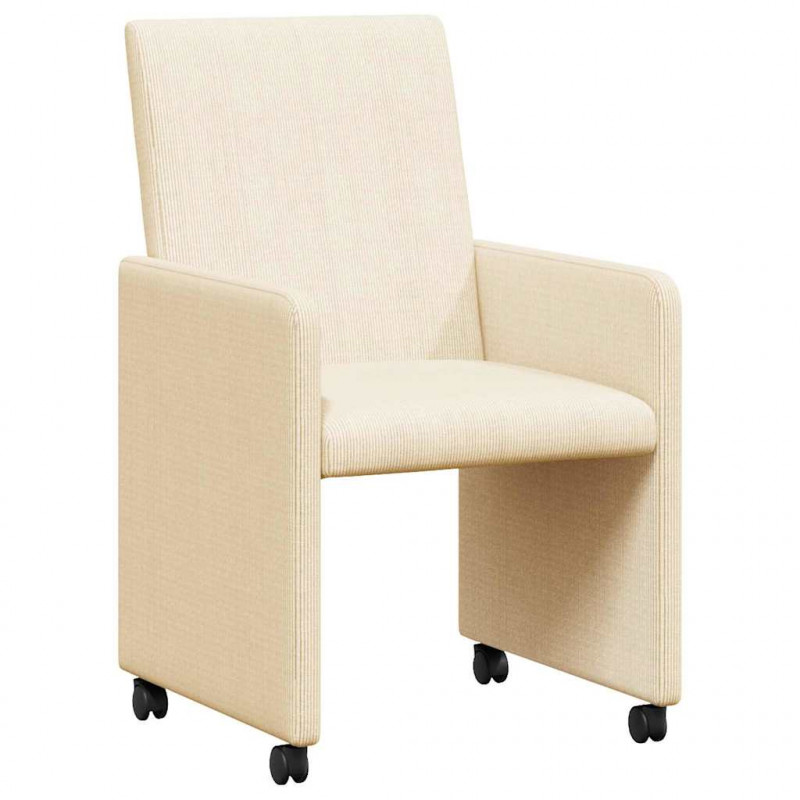 Krzesełka jadalne na kółkach 2 pcs Kremowy 57 x 66 x 94 cm