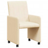 Krzesełka jadalne na kółkach 2 pcs Kremowy 57 x 66 x 94 cm