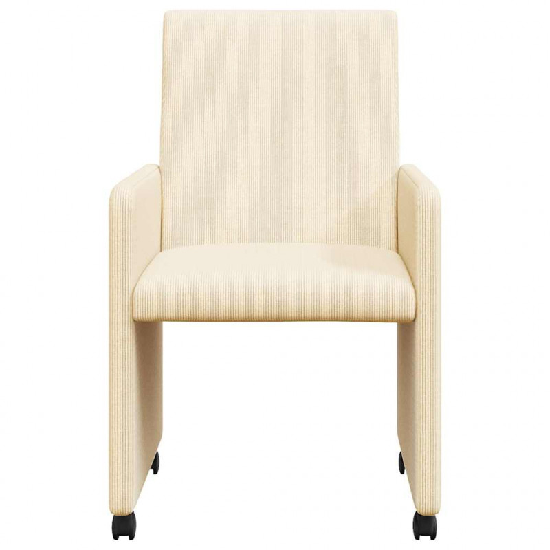 Krzesełka jadalne na kółkach 2 pcs Kremowy 57 x 66 x 94 cm
