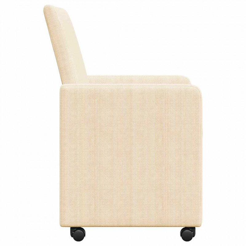 Krzesełka jadalne na kółkach 2 pcs Kremowy 57 x 66 x 94 cm