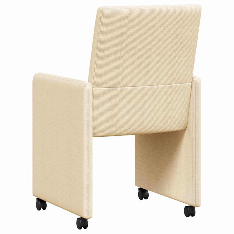 Krzesełka jadalne na kółkach 2 pcs Kremowy 57 x 66 x 94 cm