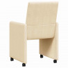 Krzesełka jadalne na kółkach 2 pcs Kremowy 57 x 66 x 94 cm