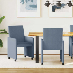 Krzesełka jadalne na kółkach 2 pcs Niebieski 57 x 66 x 94 cm