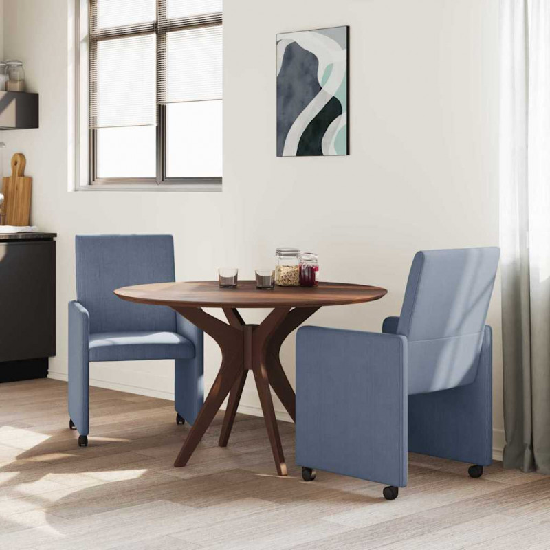 Krzesełka jadalne na kółkach 2 pcs Niebieski 57 x 66 x 94 cm
