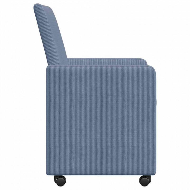 Krzesełka jadalne na kółkach 2 pcs Niebieski 57 x 66 x 94 cm