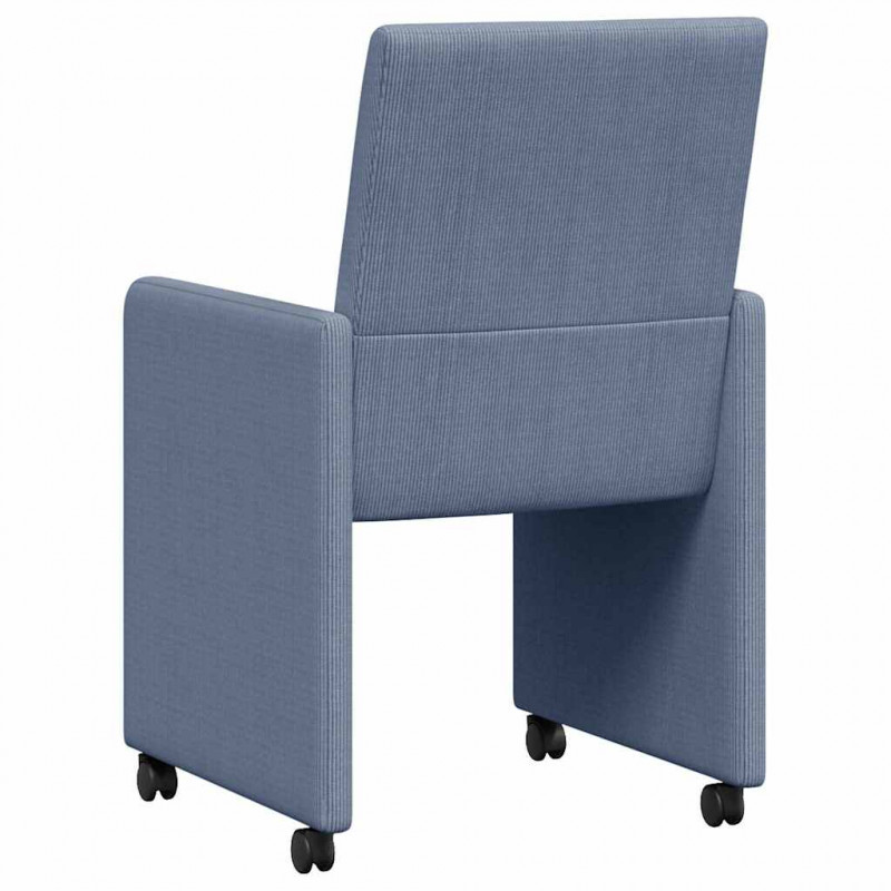 Krzesełka jadalne na kółkach 2 pcs Niebieski 57 x 66 x 94 cm