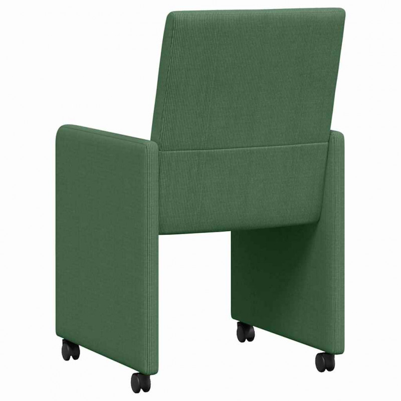 Krzesełka jadalne na kółkach z kółkami 2 pcs Szary zielony