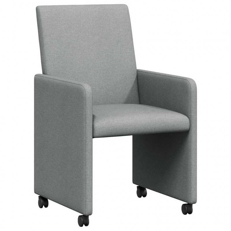 Krzesełka jadalne na kółkach 2 pcs Jasnoszary 57 x 66 x 94 cm