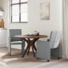 Krzesełka jadalne na kółkach 2 pcs Jasnoszary 57 x 66 x 94 cm