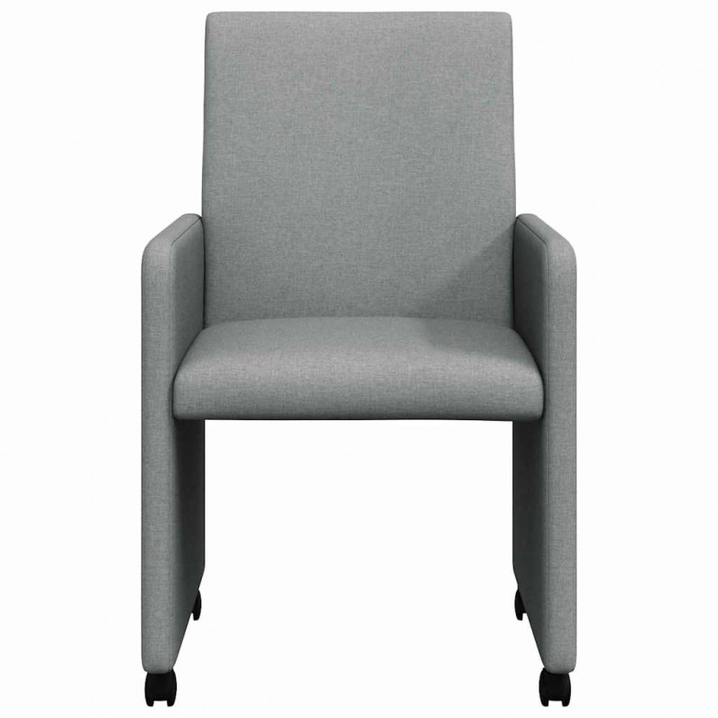 Krzesełka jadalne na kółkach 2 pcs Jasnoszary 57 x 66 x 94 cm