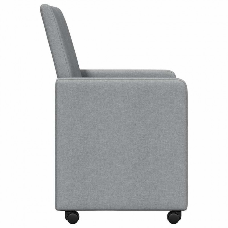 Krzesełka jadalne na kółkach 2 pcs Jasnoszary 57 x 66 x 94 cm