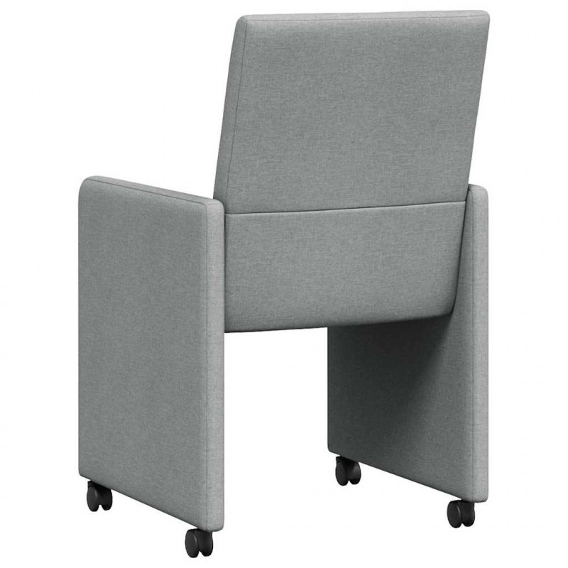Krzesełka jadalne na kółkach 2 pcs Jasnoszary 57 x 66 x 94 cm