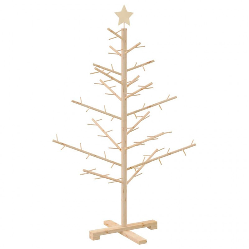 Drewniana choinka Naturalny 125 cm Lite drewno sosnowe