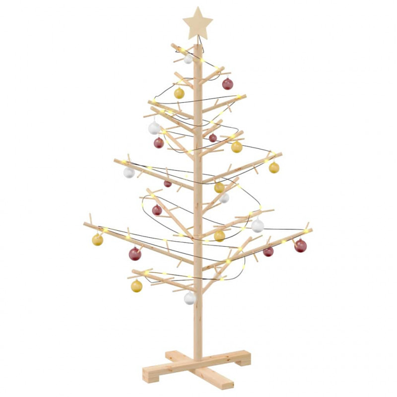 Drewniana choinka Naturalny 125 cm Lite drewno sosnowe