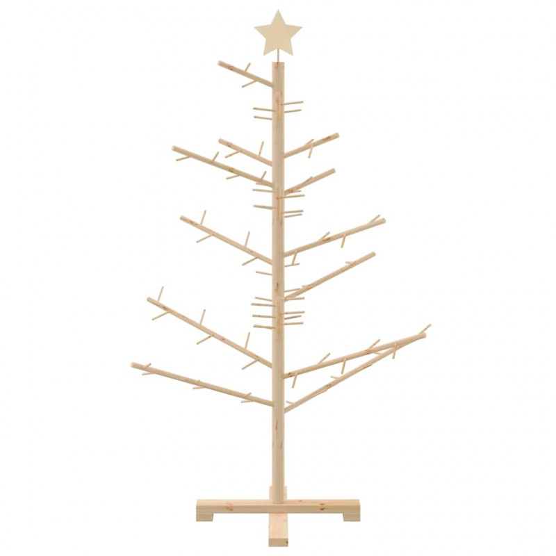 Drewniana choinka Naturalny 125 cm Lite drewno sosnowe