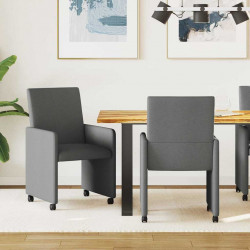 Krzesełka jadalne na kółkach 2 pcs Ciemnoszary 57 x 66 x 94 cm