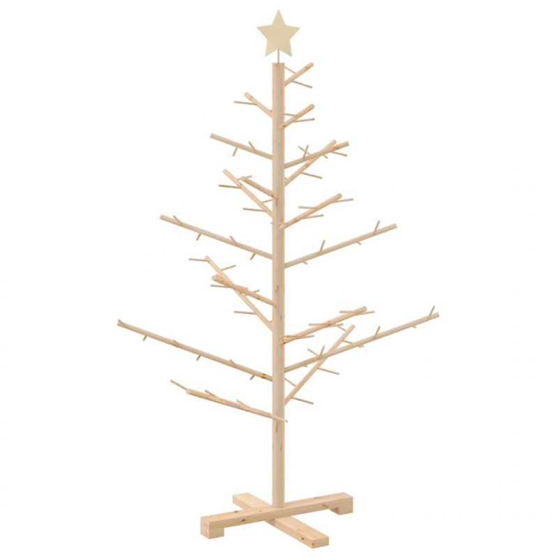 Drewniana choinka Naturalny 125 cm Lite drewno sosnowe