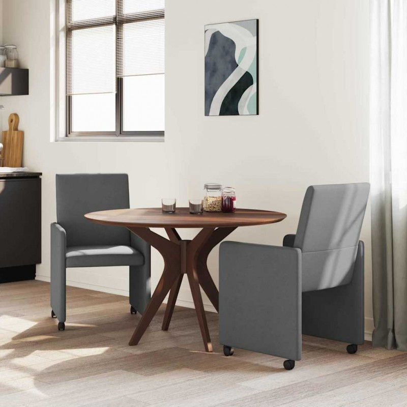 Krzesełka jadalne na kółkach 2 pcs Ciemnoszary 57 x 66 x 94 cm