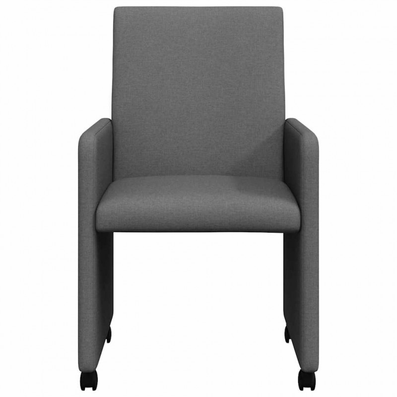 Krzesełka jadalne na kółkach 2 pcs Ciemnoszary 57 x 66 x 94 cm