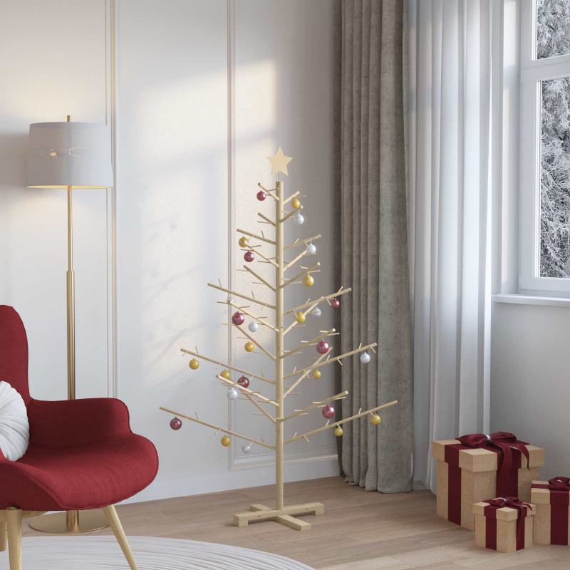 Drewniana choinka Naturalny 150 cm Lite drewno sosnowe
