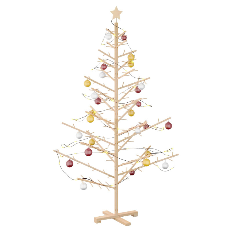 Drewniana choinka Naturalny 180 cm Lite drewno sosnowe