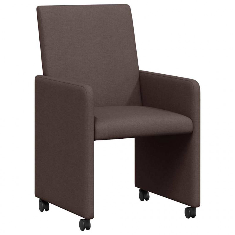 Krzesełka jadalne na kółkach 2 pcs Ciemny brąz 57 x 66 x 94 cm