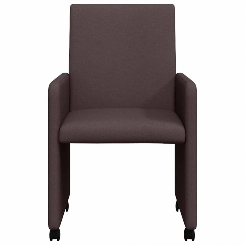 Krzesełka jadalne na kółkach 2 pcs Ciemny brąz 57 x 66 x 94 cm