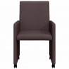 Krzesełka jadalne na kółkach 2 pcs Ciemny brąz 57 x 66 x 94 cm