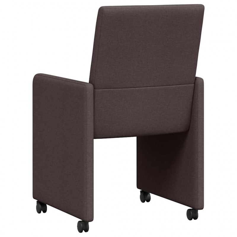Krzesełka jadalne na kółkach 2 pcs Ciemny brąz 57 x 66 x 94 cm