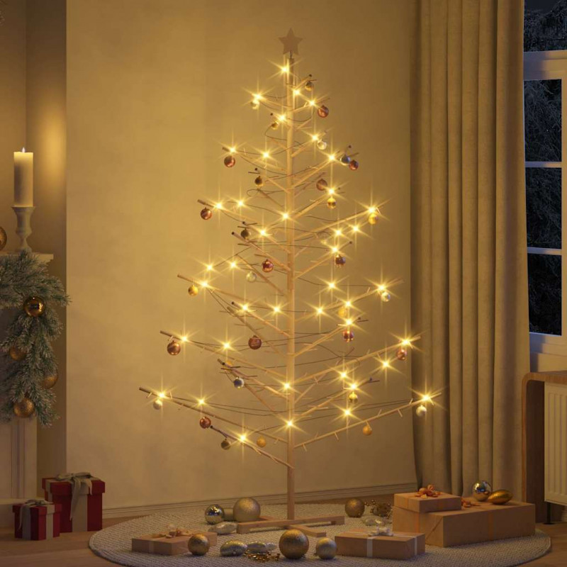 Drewniana choinka Naturalny 210 cm Lite drewno sosnowe