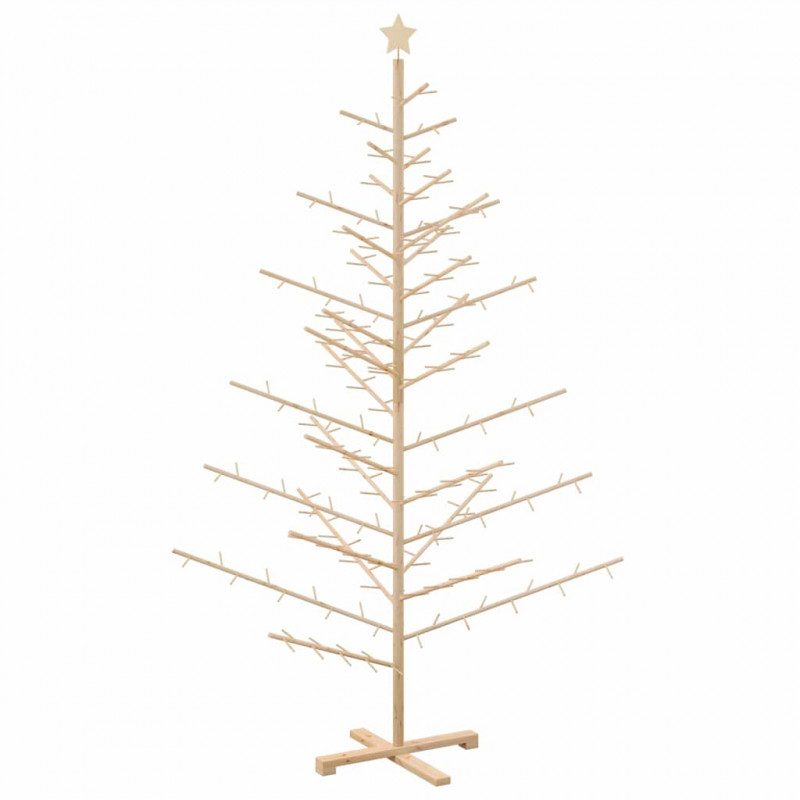 Drewniana choinka Naturalny 210 cm Lite drewno sosnowe