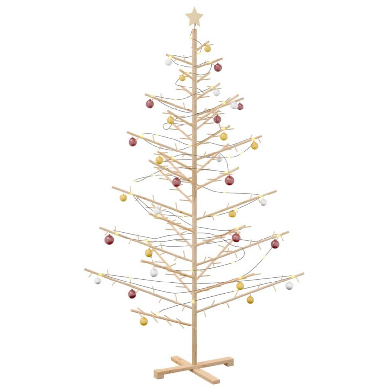 Drewniana choinka Naturalny 210 cm Lite drewno sosnowe