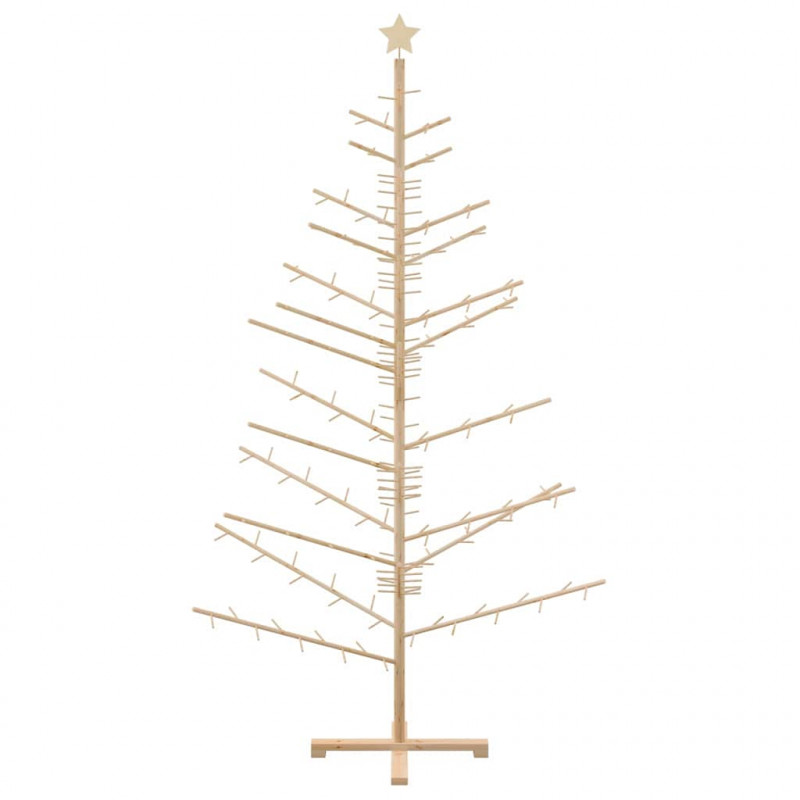 Drewniana choinka Naturalny 210 cm Lite drewno sosnowe