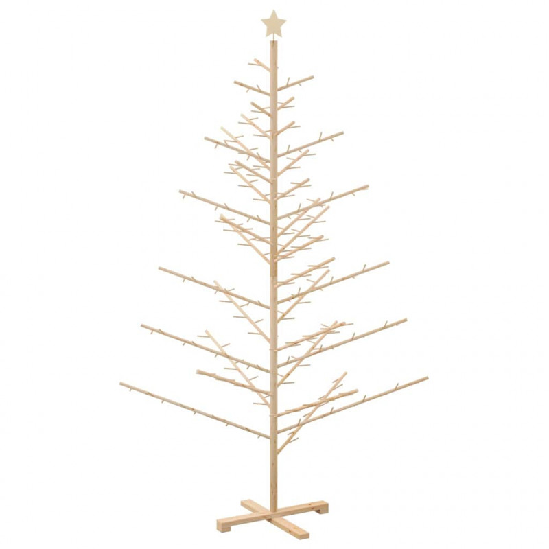 Drewniana choinka Naturalny 210 cm Lite drewno sosnowe